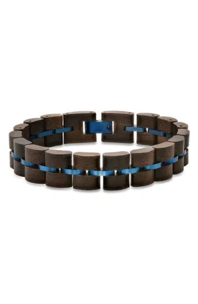 Hmy Jewelry Stainless Steel Wood Bracelet In Black