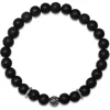 Hmy Jewelry Sterling Silver Black Lava Stone Bracelet In Black