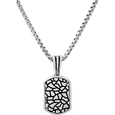 Hmy Jewelry Sterling Silver Pendant Necklace In Silver/black