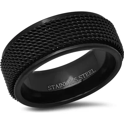 Hmy Jewelry Textured Ring In Black
