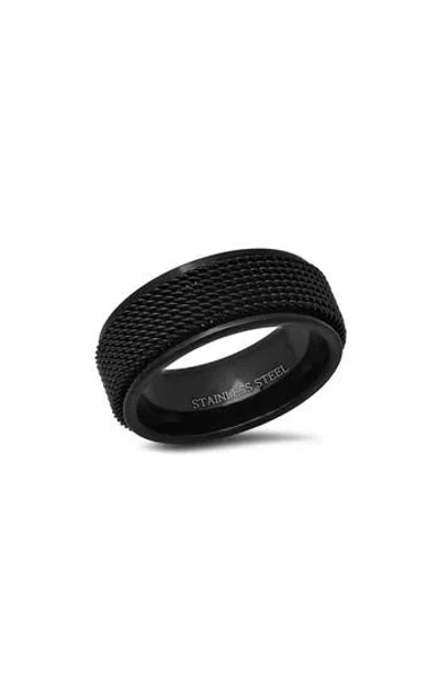 Hmy Jewelry Textured Ring In Black