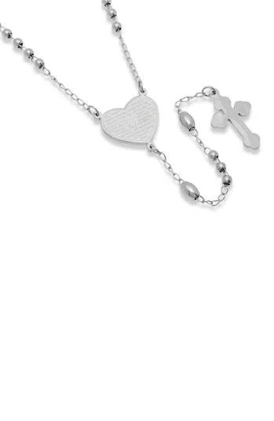 Hmy Jewelry The Lords Prayer Rosary Necklace In Transparent