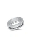 Hmy Jewelry Faceted Brushed Band Ring In White