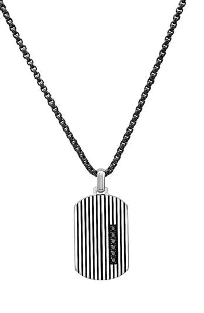 Hmy Jewelry Two-tone Dog Tag Pendant Necklace In Multi