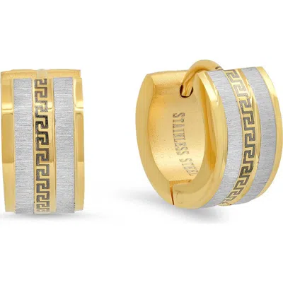 Hmy Jewelry Two Tone Huggie Hoop Earrings