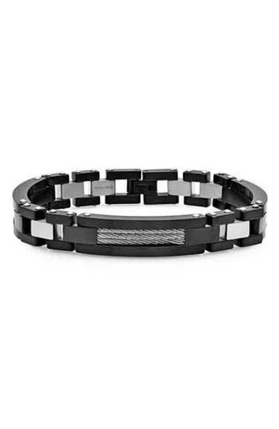 Hmy Jewelry Two-tone Stainless Steel Bracelet In Metallic