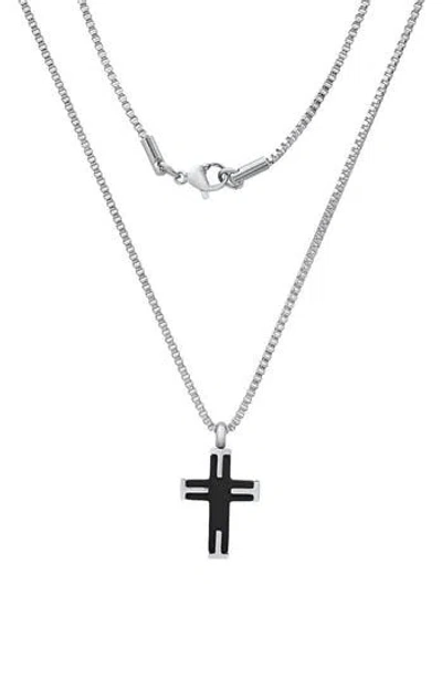 Hmy Jewelry Two-tone Stainless Steel Cross Pendant Necklace