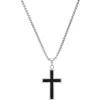 Hmy Jewelry Two-tone Stainless Steel Cross Pendant Necklace In Metallic