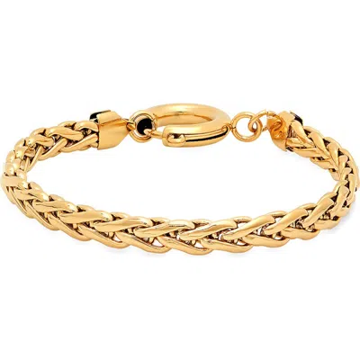 Hmy Jewelry Wheat Link Bracelet In Yellow