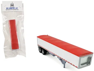 Ho Logistics Replicas Covered Grain Trailer White With Red Tarp 1/87 (ho) Plastic Model Car By Ho Logistics