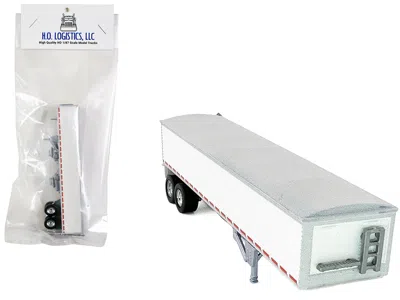 Ho Logistics Replicas Covered Grain Trailer White With Silver Tarp 1/87 (ho) Plastic Model Car By Ho Logistics