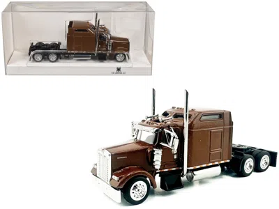 Ho Logistics Replicas Kenworth W900l Truck Tractor With Sleeper Cab Brown Metallic 1/87 (ho) Scale Plastic Model Car By Ho