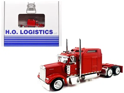 Ho Logistics Replicas Kenworth W900l Truck Tractor With Sleeper Cab Red And Covered Grain Trailer White With Red Tarp Comb