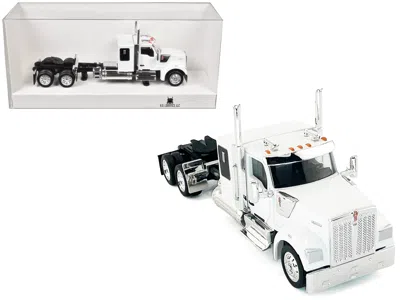 Ho Logistics Replicas Kenworth W990 With Flat Top Sleeper Cab White 1/87 (ho) Plastic Model Car By Ho
