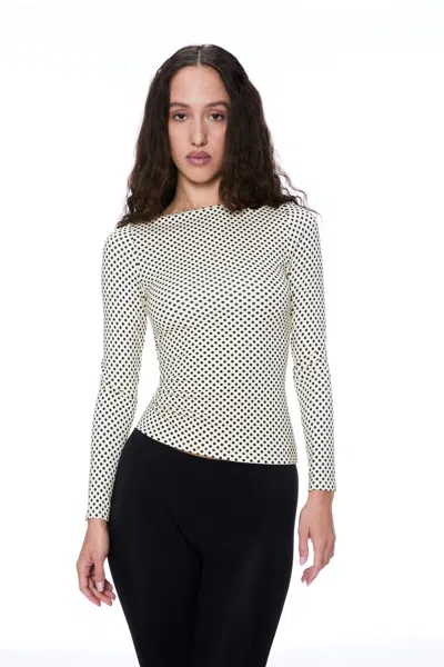 Ho24 Amelia Top In Butter Polka Dot