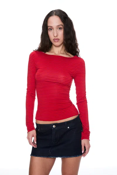 Ho24 Amelia Top In Red Stripe