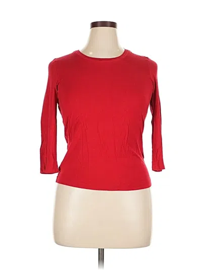Pre-owned Hobbs London 3/4 Sleeve T-shirt In Red