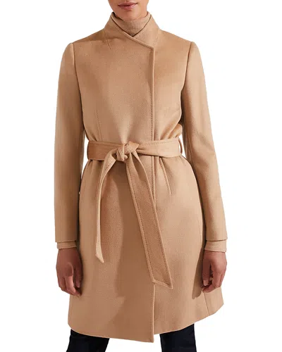 Hobbs London Ada Belted Wool Coat In Camel