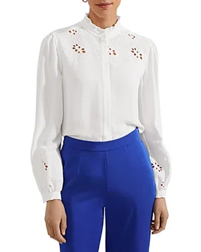 Hobbs London Ada Embroidered Blouse In Ivory