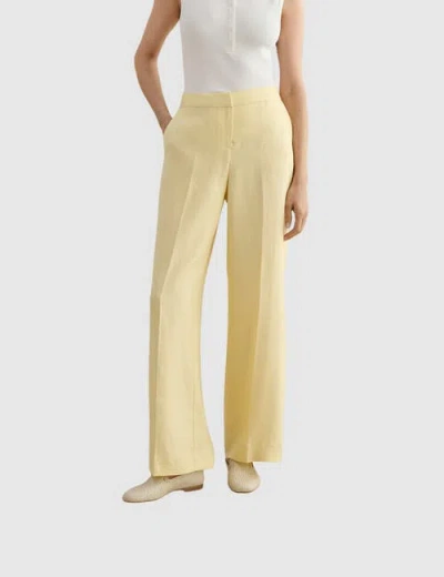Hobbs London Adalee High-waist Linen Trousers In Yellow