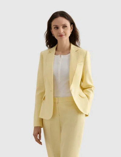 Hobbs London Adalee Linen Tailored Blazer In Yellow
