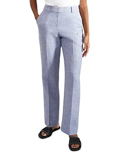 Hobbs London Adina Linen Pants In Blue