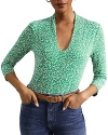 Hobbs London Aimee Printed Top In Green Ivory