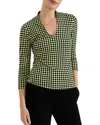 Hobbs London Aimee Printed Top In Green Mult