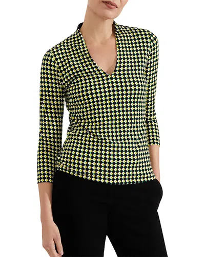 Hobbs London Aimee Printed Top In Green Mult