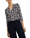 Hobbs London Aimee Printed Top In Navy Ivory