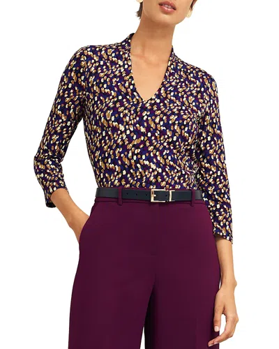 Hobbs London Aimee Printed Top In Purple Multi