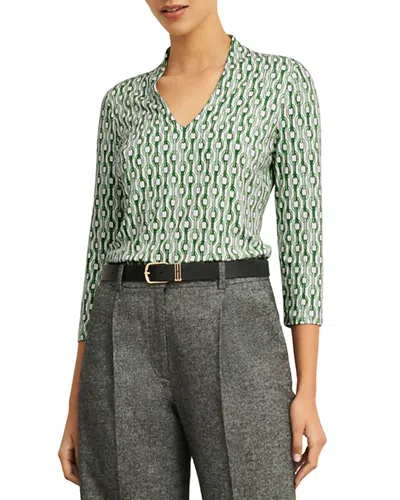 Hobbs London Aimee Top In Green Ivory