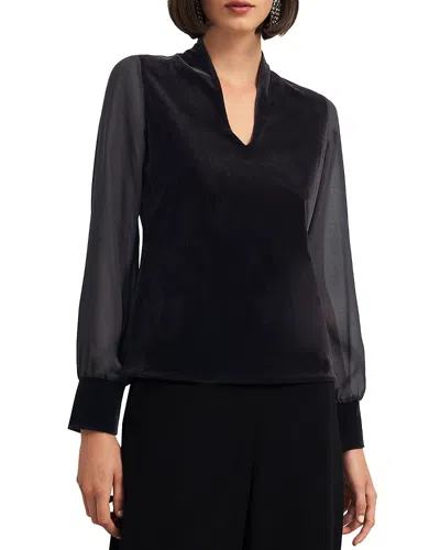 Hobbs London Aimee Velvet Top In Black