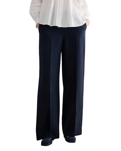 Hobbs London Alessia Linen Wide Leg Pants In Blue