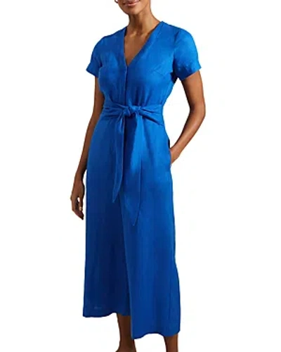 Hobbs London Aliya Linen Jumpsuit In Atlantic Blue