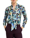 Hobbs London Alyssa Tie Neck Blouse In Multi
