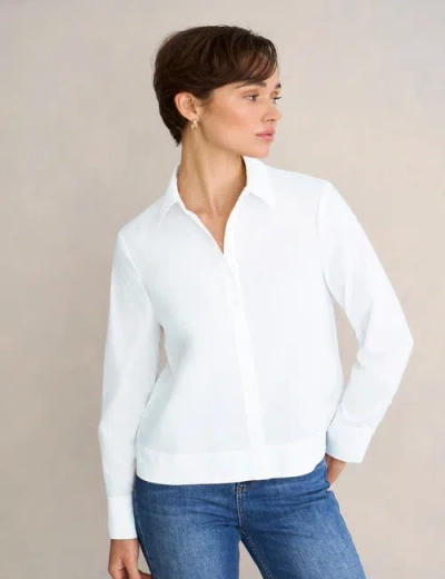 Hobbs London Andie Long Sleeve Button Up Shirt In White