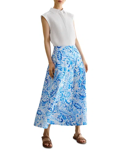 Hobbs London Antonella Paisley Print Midi Skirt In Multi