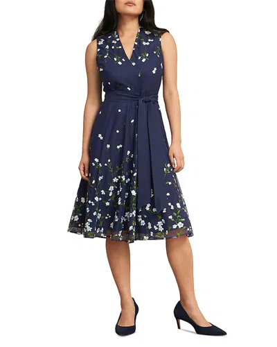 Hobbs London Aria Embroidered Dress In Blue