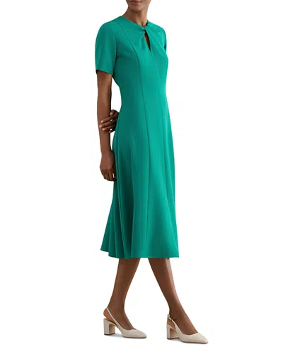 Hobbs London Ariela Twist Detail Midi Dress In Green