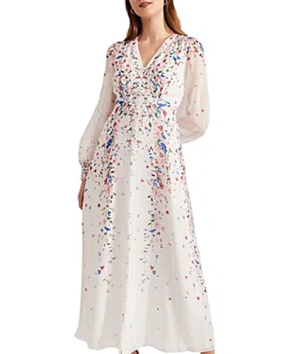 Hobbs London Asher Silk Maxi Dress In Ivory Multi