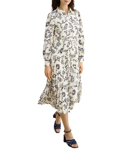 Hobbs London Ashleen Paisley Belted Midi Dress In Multi