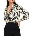 Hobbs London Askham Floral Print Blouse In Black Cream