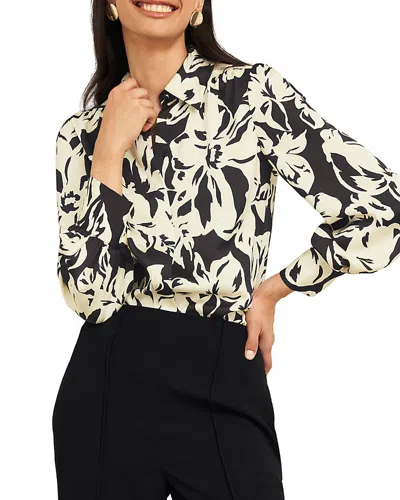 Hobbs London Askham Floral Print Blouse In Black Cream