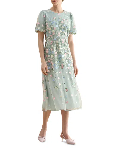 Hobbs London Audra Embroidered Dress In Blue