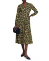 Hobbs London Aurora Midi Dress In Navy Yellow