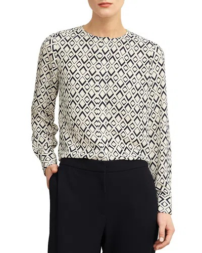 Hobbs London Ava Blouse In Cream Navy