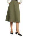 Hobbs London Avril Cotton Skirt In Sage Green