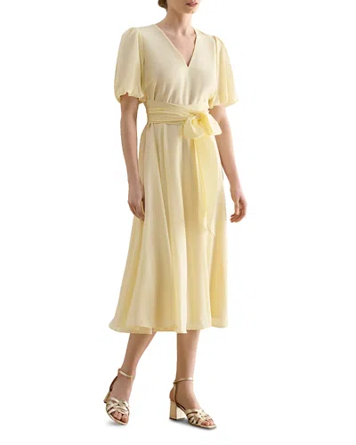 Hobbs London Barrington Belted Dress In Yellow