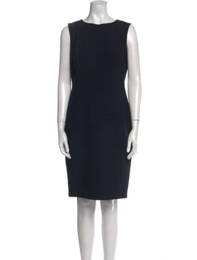 Pre-owned Hobbs London Bateau Neckline Knee-length Dress In Black